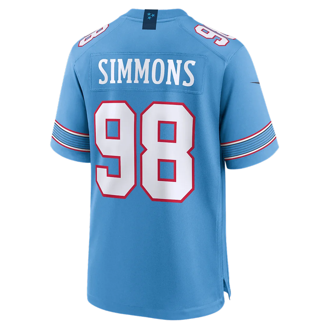 Zennovawear Jeffery Simmons Tennessee Titans Game Jersey - Light Blue