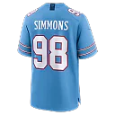 Zennovawear Jeffery Simmons Tennessee Titans Game Jersey - Light Blue