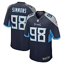 Zennovawear Jeffery Simmons Tennessee Titans Game Jersey - Navy