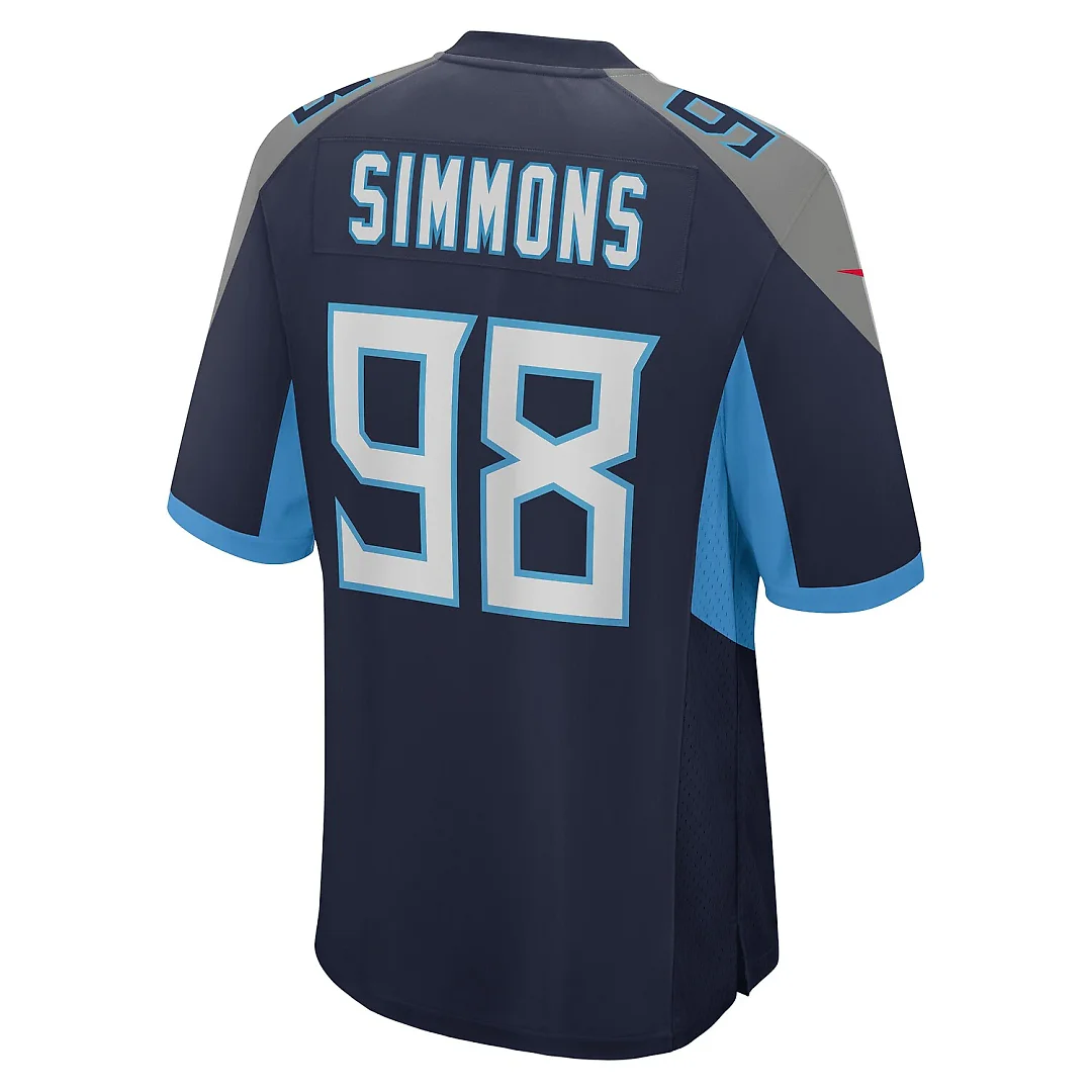Zennovawear Jeffery Simmons Tennessee Titans Game Jersey - Navy