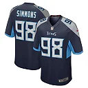 Zennovawear Jeffery Simmons Tennessee Titans Game Jersey - Navy