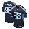 Zennovawear Jeffery Simmons Tennessee Titans Game Jersey - Navy