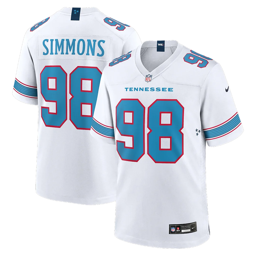 Zennovawear Jeffery Simmons Tennessee Titans Game Jersey - White