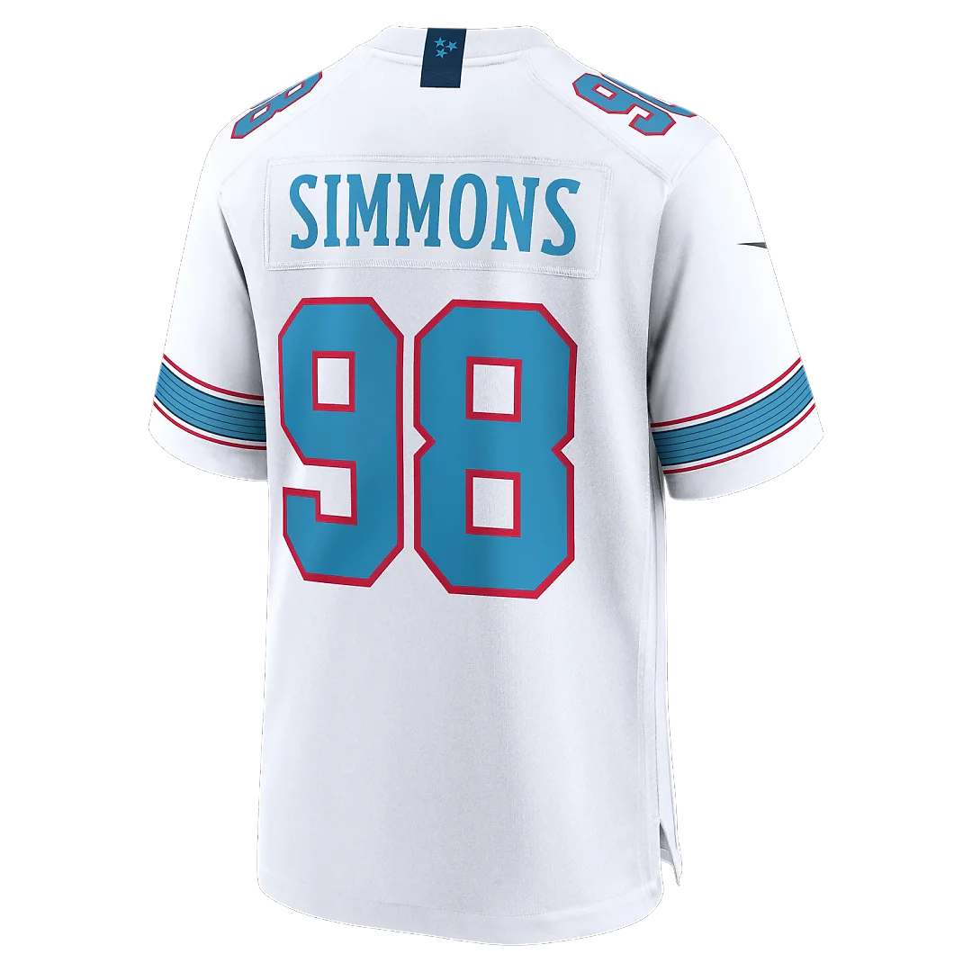 Zennovawear Jeffery Simmons Tennessee Titans Game Jersey - White