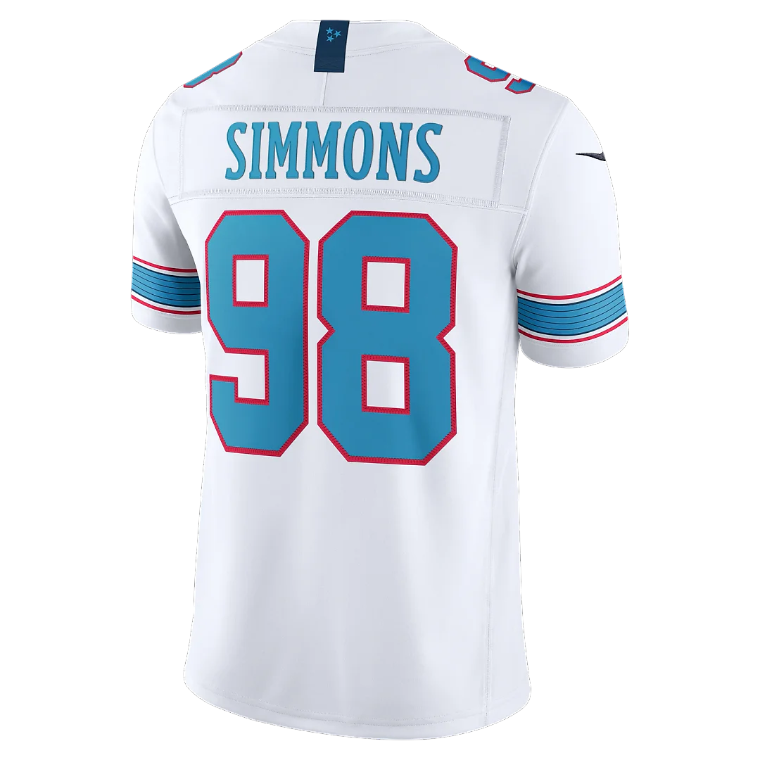 Zennovawear Jeffery Simmons Tennessee Titans Vapor FUSE. Stitched Limited Jersey - White