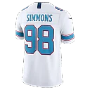 Zennovawear Jeffery Simmons Tennessee Titans Vapor FUSE. Stitched Limited Jersey - White