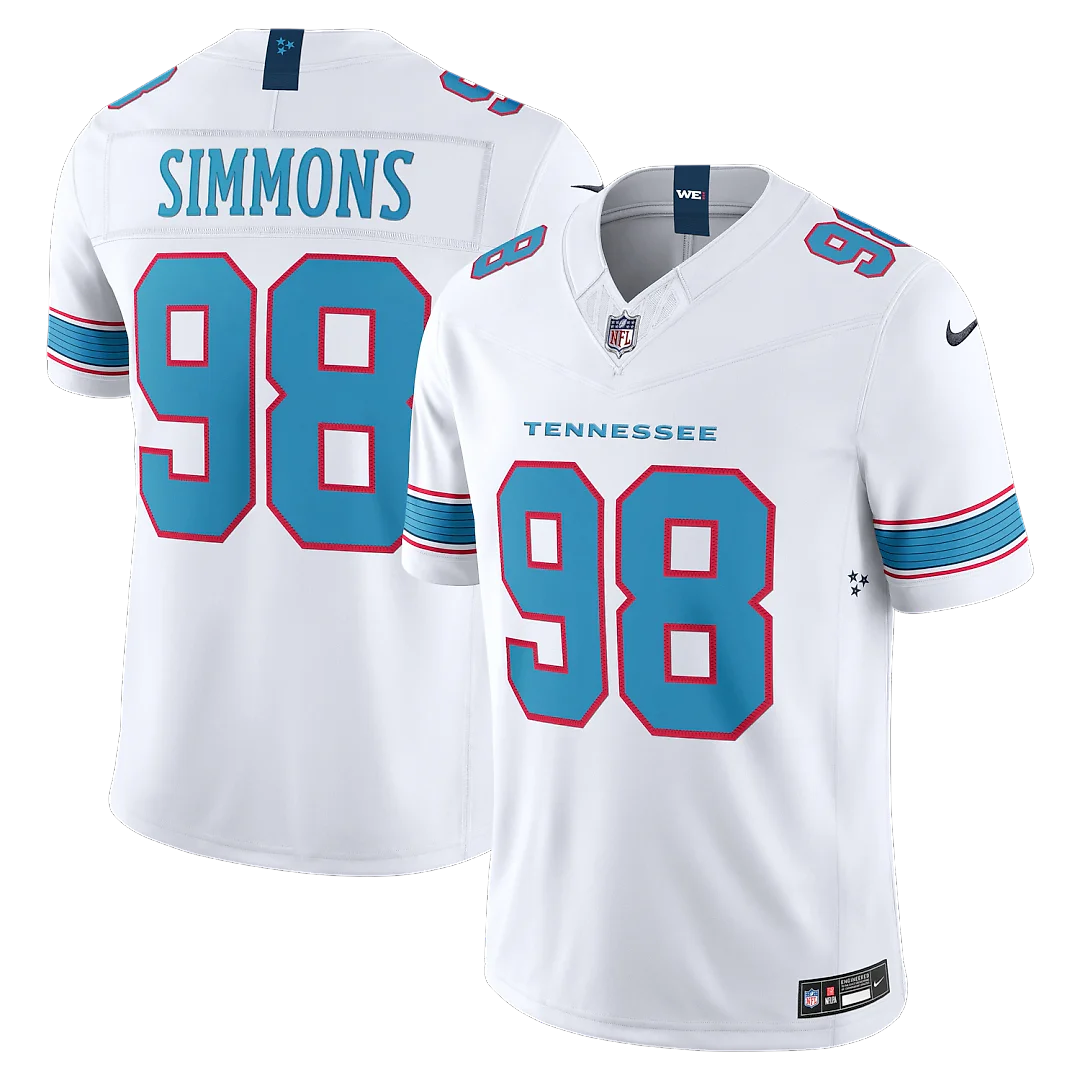 Zennovawear Jeffery Simmons Tennessee Titans Vapor FUSE. Stitched Limited Jersey - White
