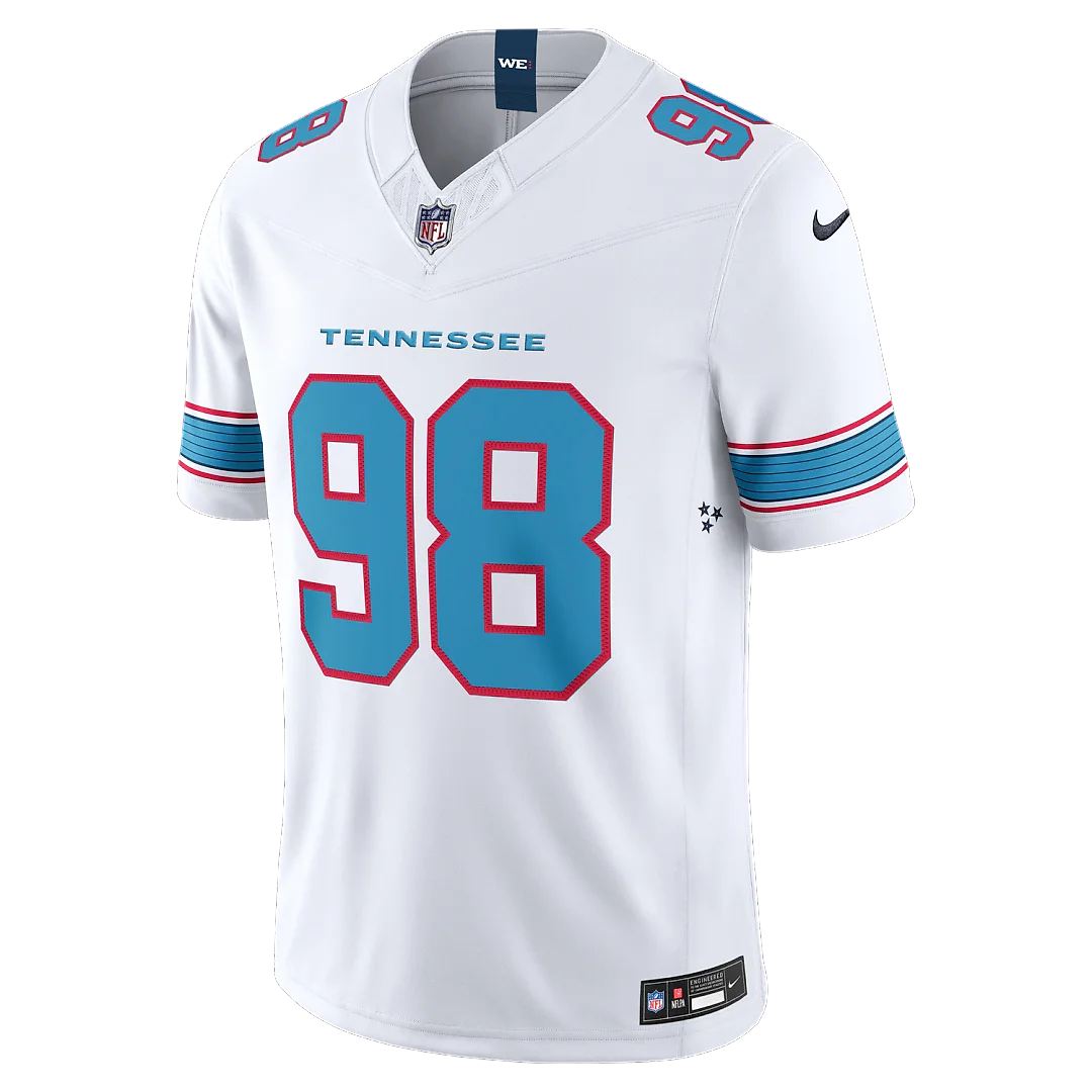 Zennovawear Jeffery Simmons Tennessee Titans Vapor FUSE. Stitched Limited Jersey - White