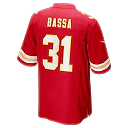 Zennovawear Jeffrey Bassa Kansas City Chiefs Team Game Jersey - Red