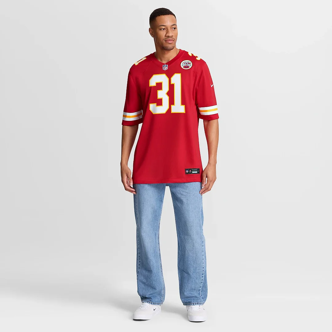 Zennovawear Jeffrey Bassa Kansas City Chiefs Team Game Jersey - Red