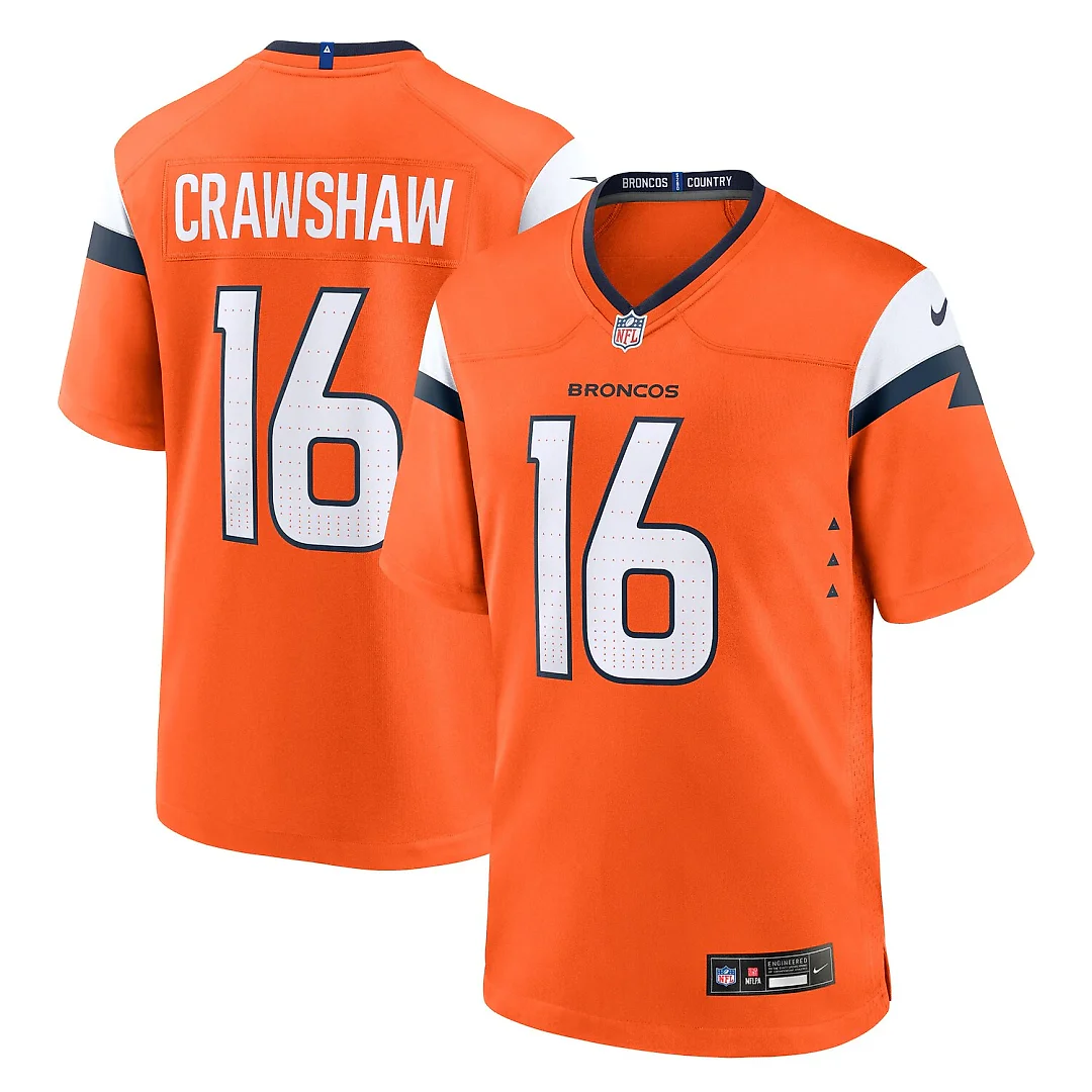Zennovawear Jeremy Crawshaw Denver Broncos Team Game Jersey - Orange
