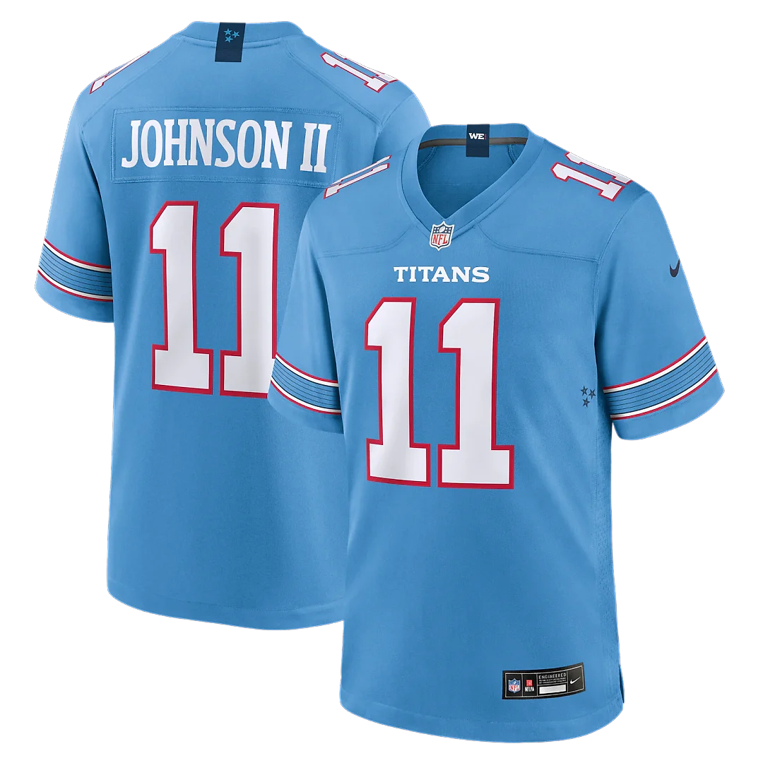 Zennovawear Jermaine Johnson II Tennessee Titans Team Game Jersey - Light Blue