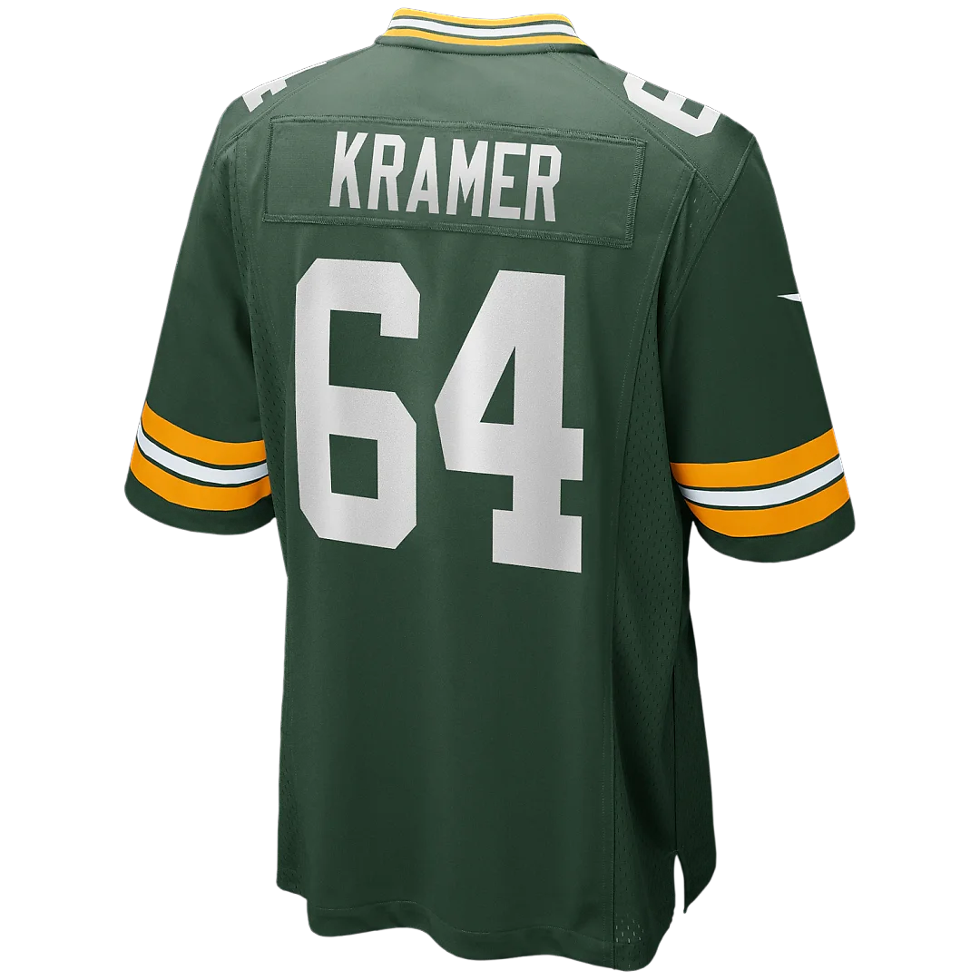 Zennovawear Jerry Kramer Green Bay Packers Game Retired Player Jersey - Green