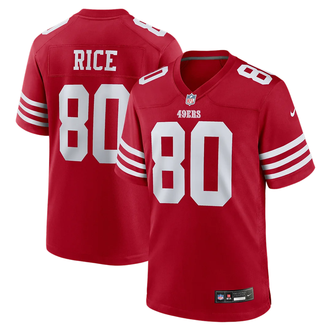 Zennovawear Jerry Rice San Francisco 49ers Retired Game Player Jersey - Scarlet