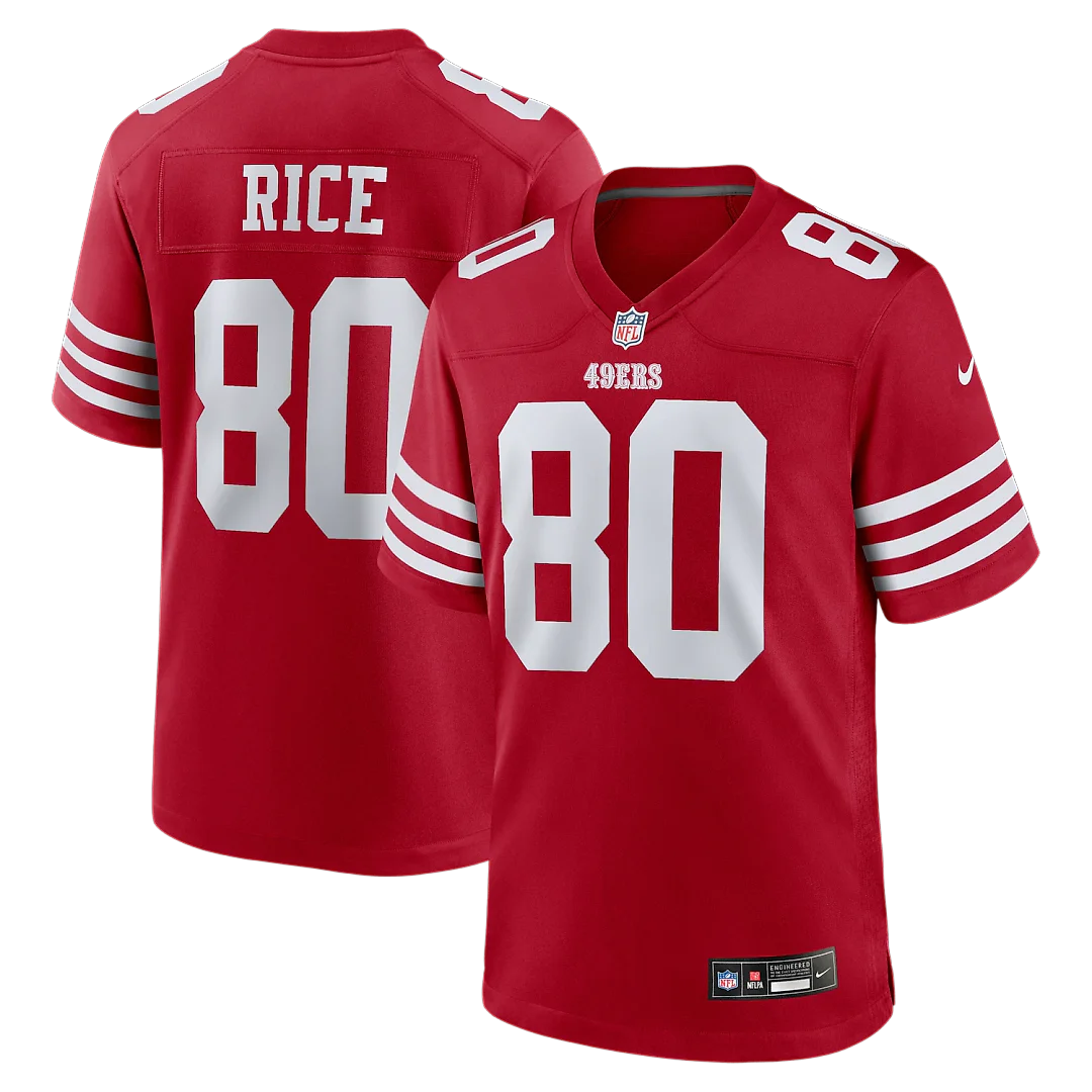 Zennovawear Jerry Rice San Francisco 49ers Retired Team Player Game Jersey - Scarlet