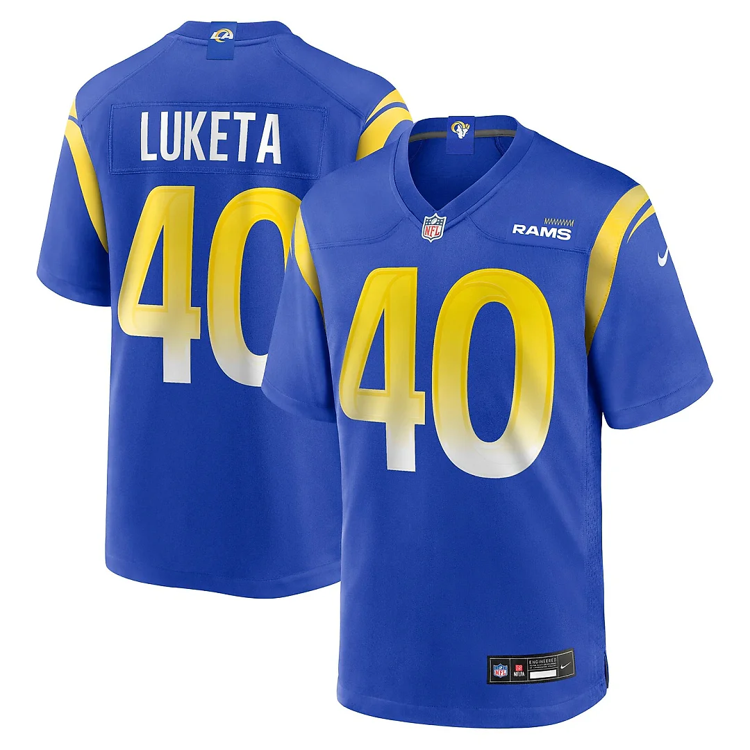 Zennovawear Jesse Luketa Los Angeles Rams Team Game Jersey - Royal