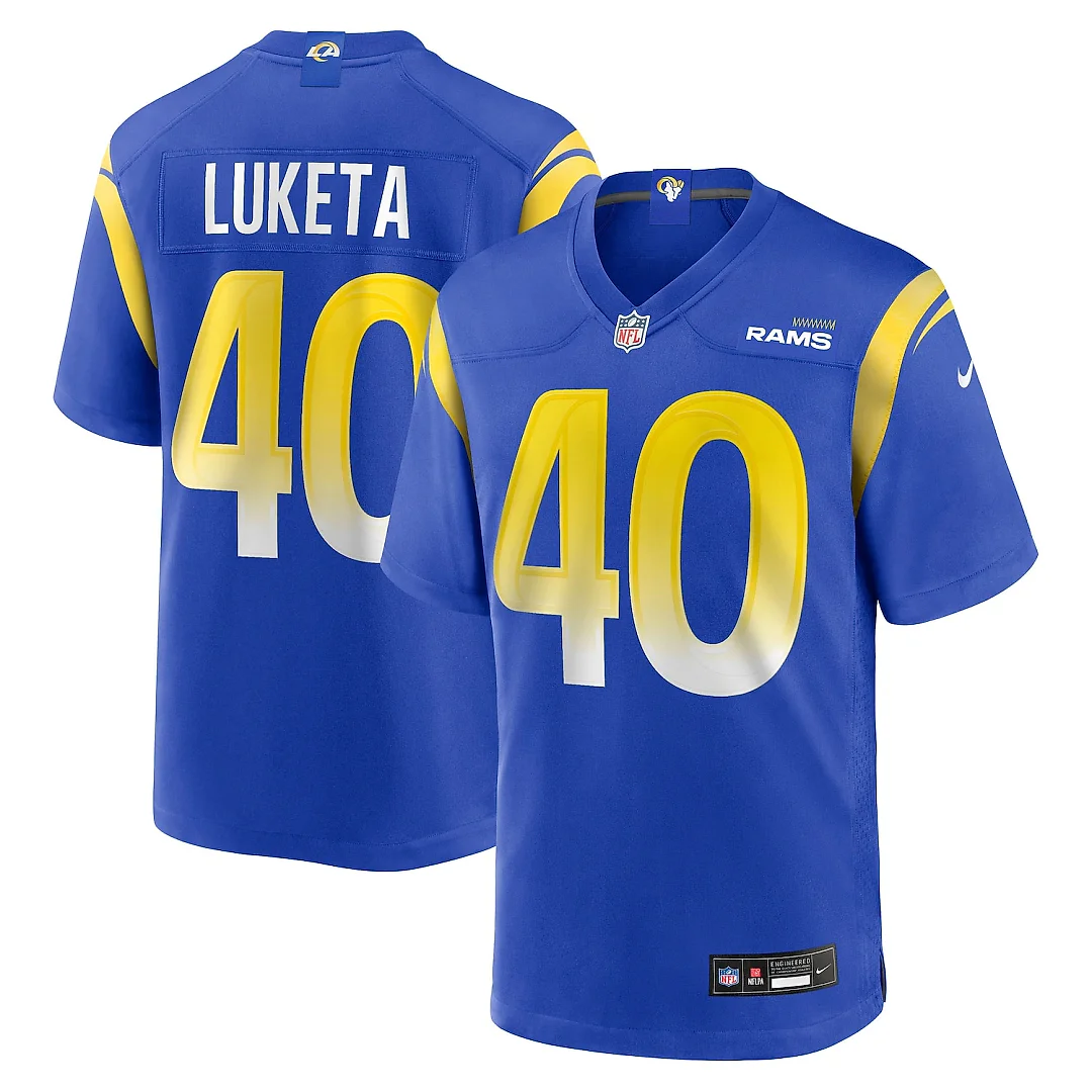 Zennovawear Jesse Luketa Los Angeles Rams Team Game Jersey - Royal