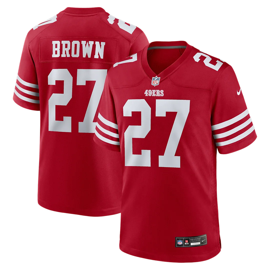 Zennovawear Ji'Ayir Brown San Francisco 49ers Team Game Jersey - Scarlet