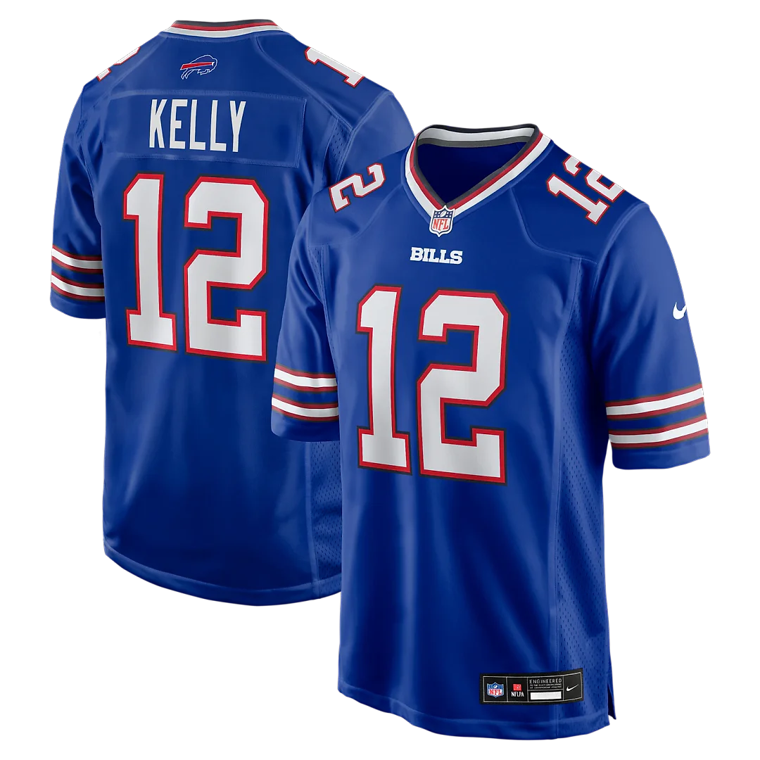 Zennovawear Jim Kelly Buffalo Bills Game Retired Player Jersey - Royal