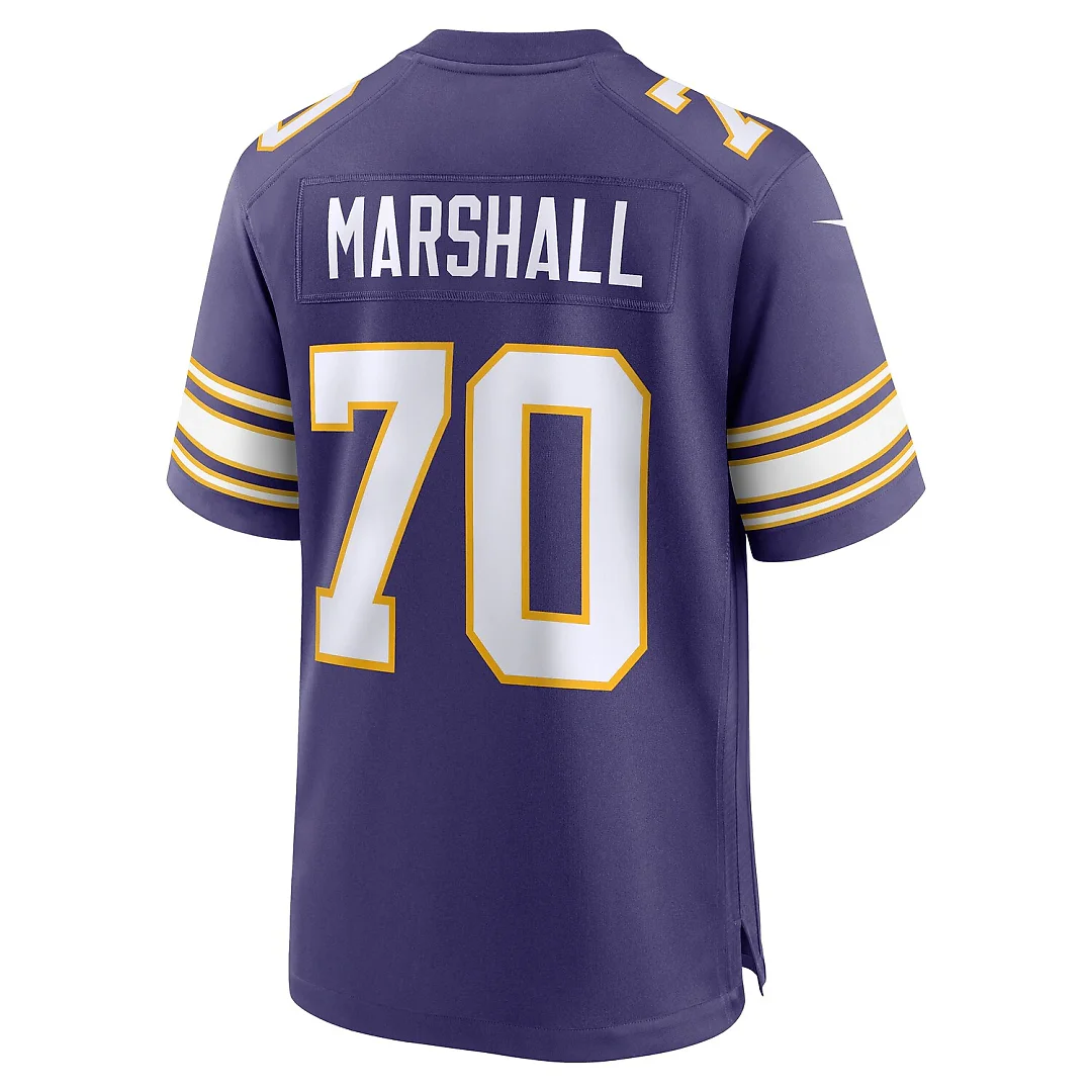 Zennovawear Jim Marshall Minnesota Vikings Retired Player Alternate Game Jersey - Purple
