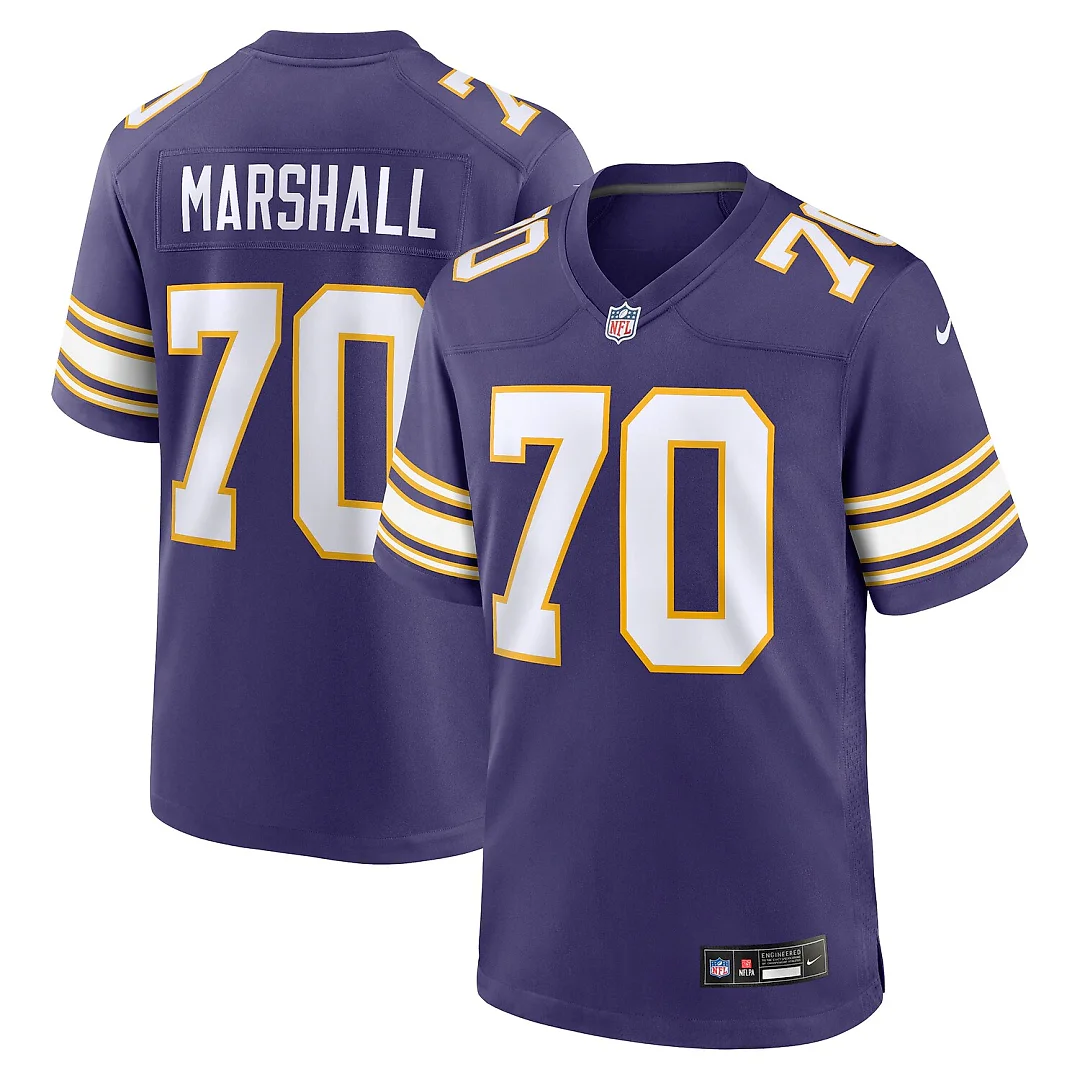 Zennovawear Jim Marshall Minnesota Vikings Retired Player Alternate Game Jersey - Purple