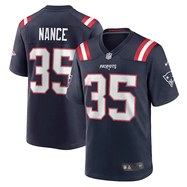 Zennovawear Jim Nance New England Patriots Retired Player Jersey - Navy