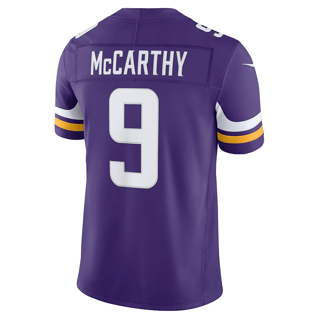 Zennovawear J.J. McCarthy Minnesota Vikings Team Vapor FUSE. Stitched Limited Jersey - Purple