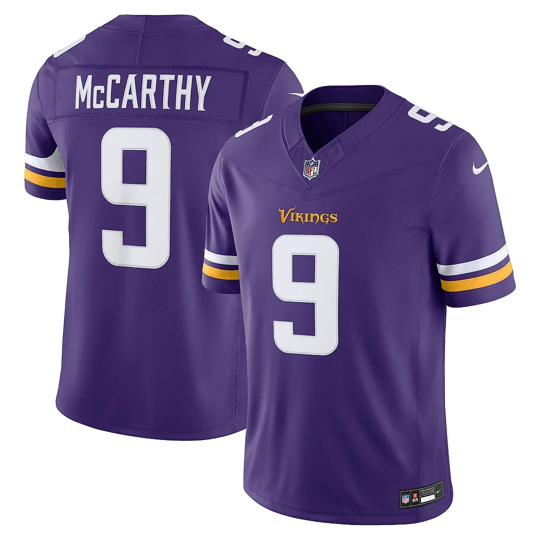 Zennovawear J.J. McCarthy Minnesota Vikings Team Vapor FUSE. Stitched Limited Jersey - Purple