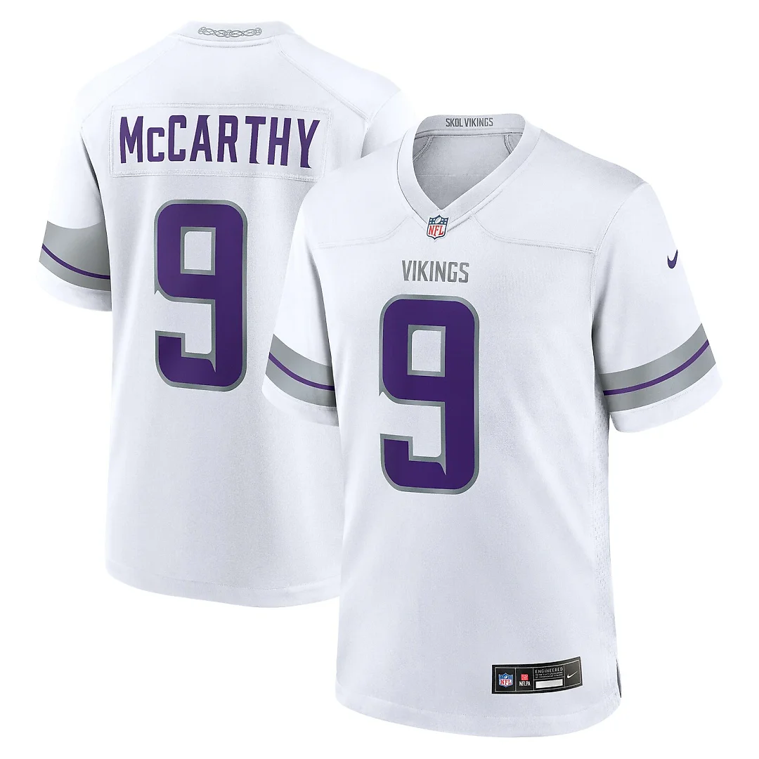 Zennovawear J.J. McCarthy Minnesota Vikings Alternate Game Player Jersey - White