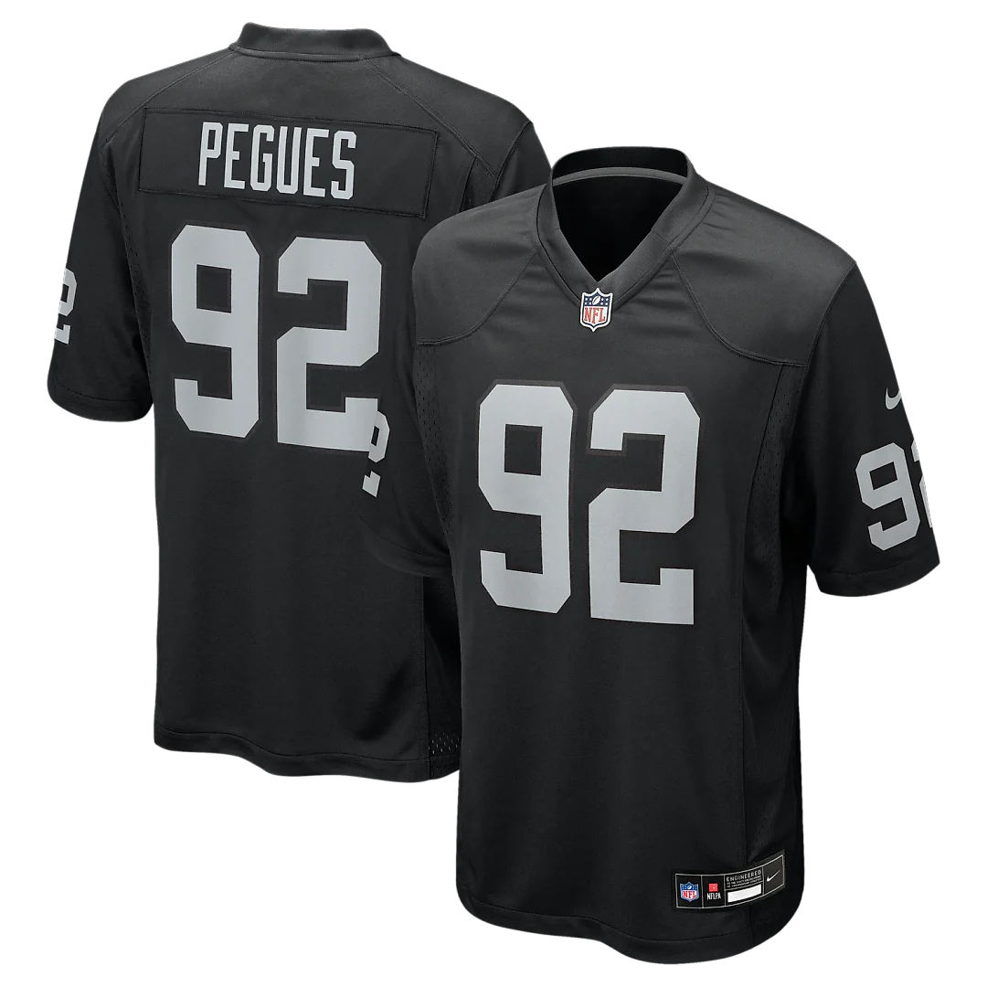 Zennovawear JJ Pegues Las Vegas Raiders Team Game Jersey - Black