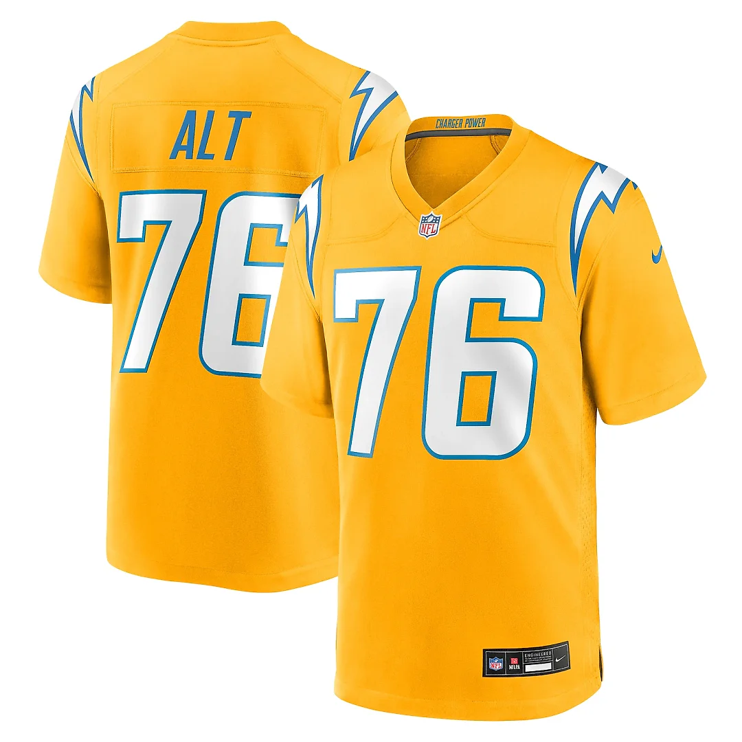 Zennovawear Joe Alt Los Angeles Chargers Alternate Charger Power Game Player Jersey - Gold