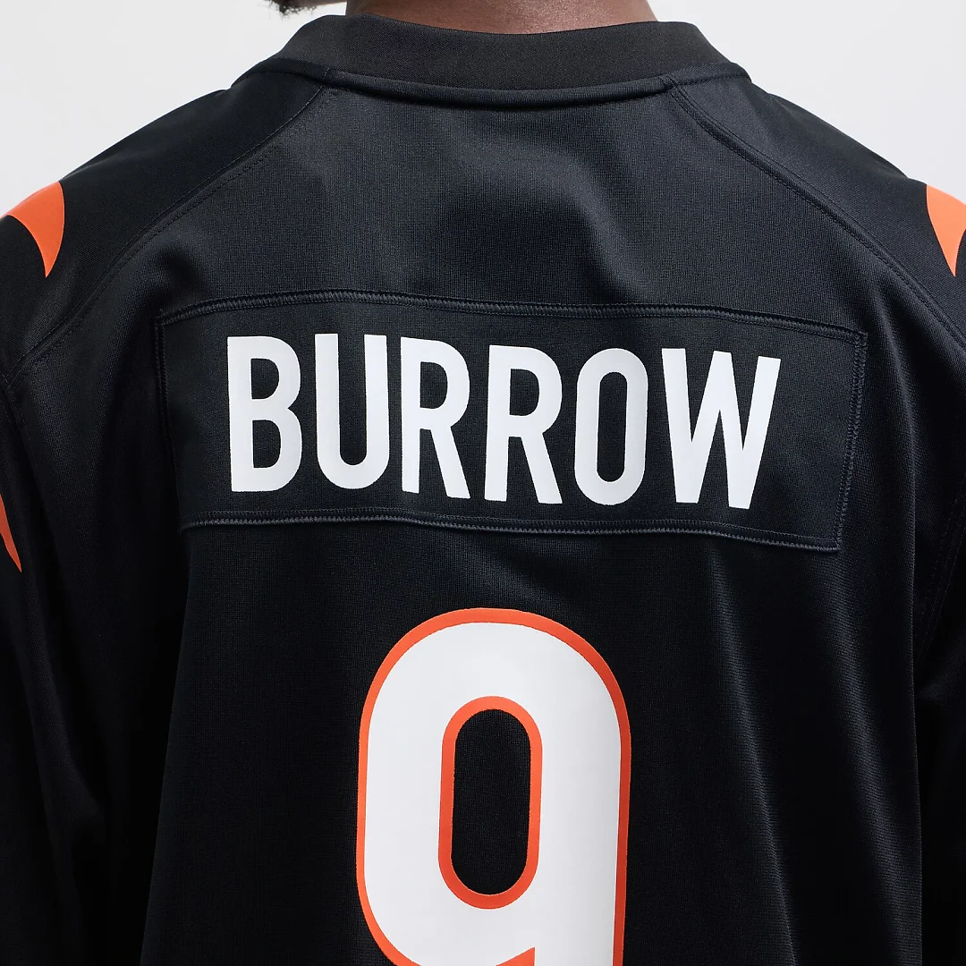 Zennovawear Joe Burrow Cincinnati Bengals Player Game Jersey - Black