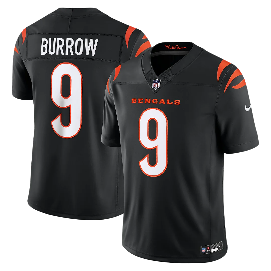 Zennovawear Joe Burrow Cincinnati Bengals Team Vapor FUSE. Stitched Limited Jersey - Black