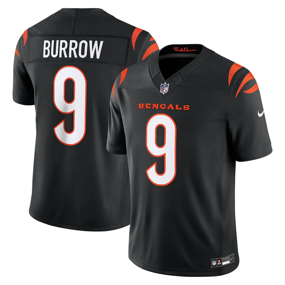 Zennovawear Joe Burrow Cincinnati Bengals Team Vapor FUSE. Stitched Limited Jersey - Black