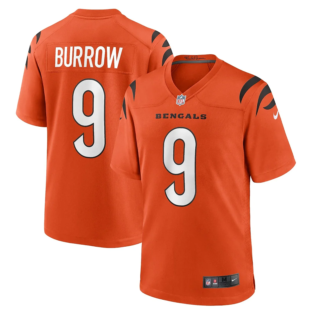 Zennovawear Joe Burrow Cincinnati Bengals Alternate Game Jersey - Orange