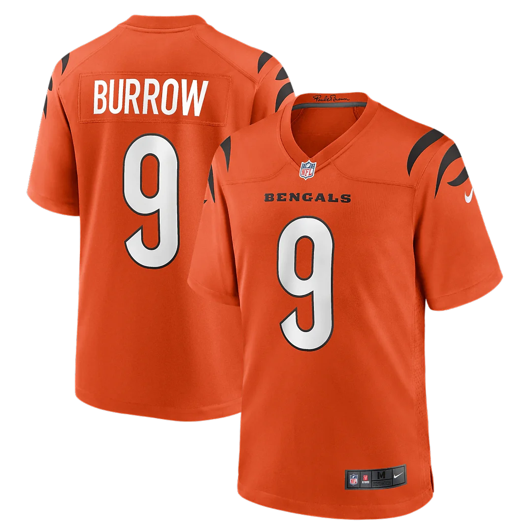 Zennovawear Joe Burrow Cincinnati Bengals Alternate Game Jersey - Orange