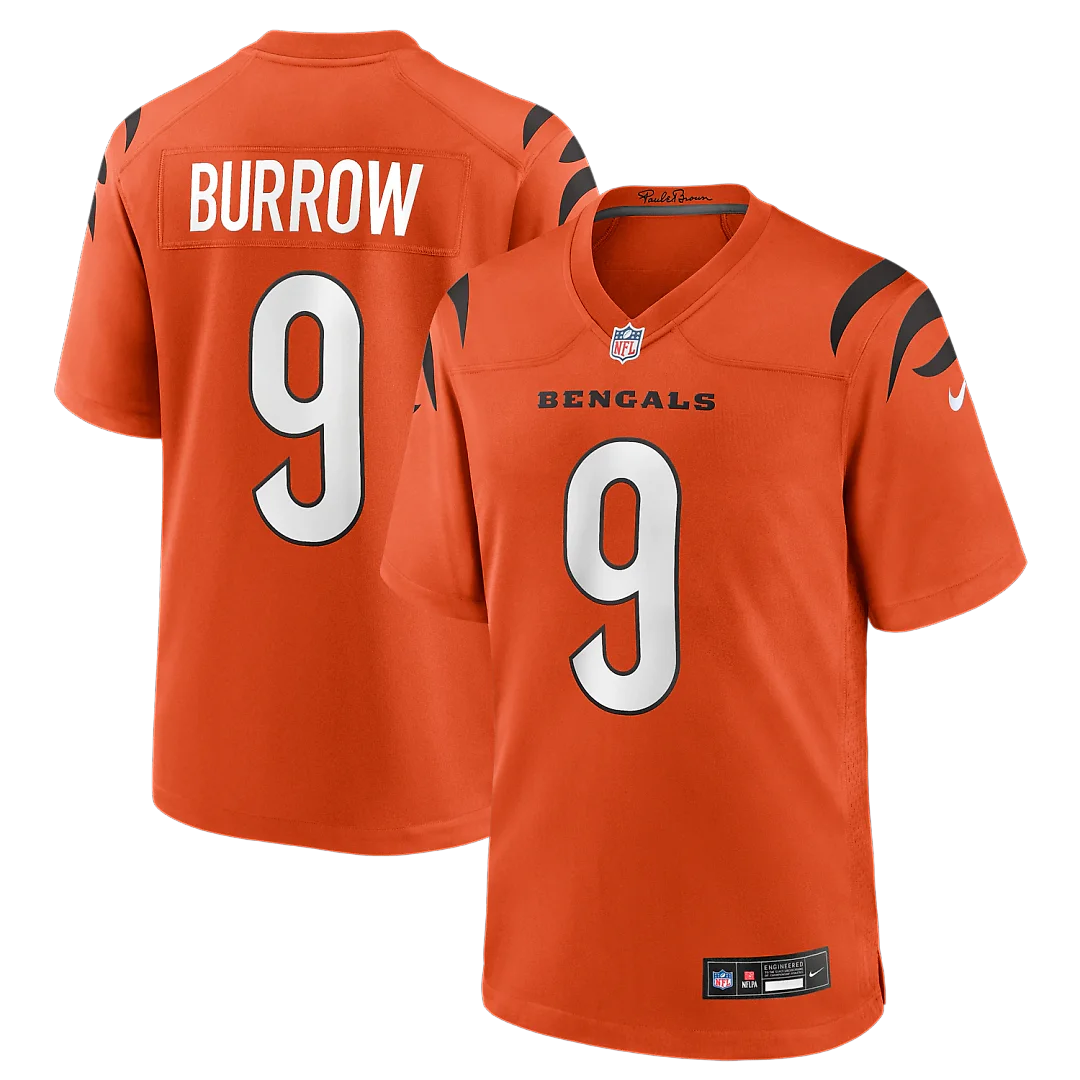 Zennovawear Joe Burrow Cincinnati Bengals Alternate Game Jersey - Orange