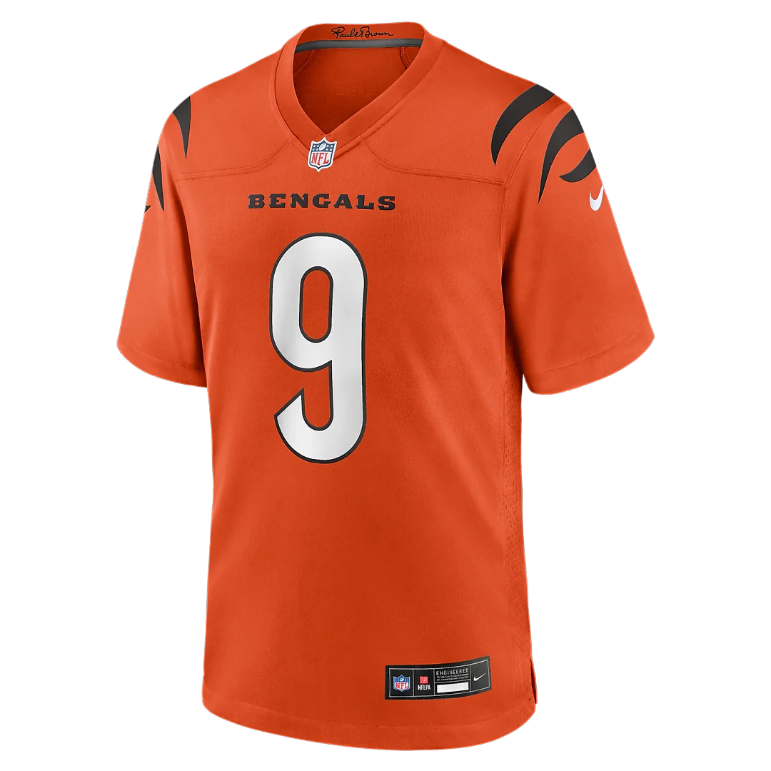 Zennovawear Joe Burrow Cincinnati Bengals Alternate Game Jersey - Orange