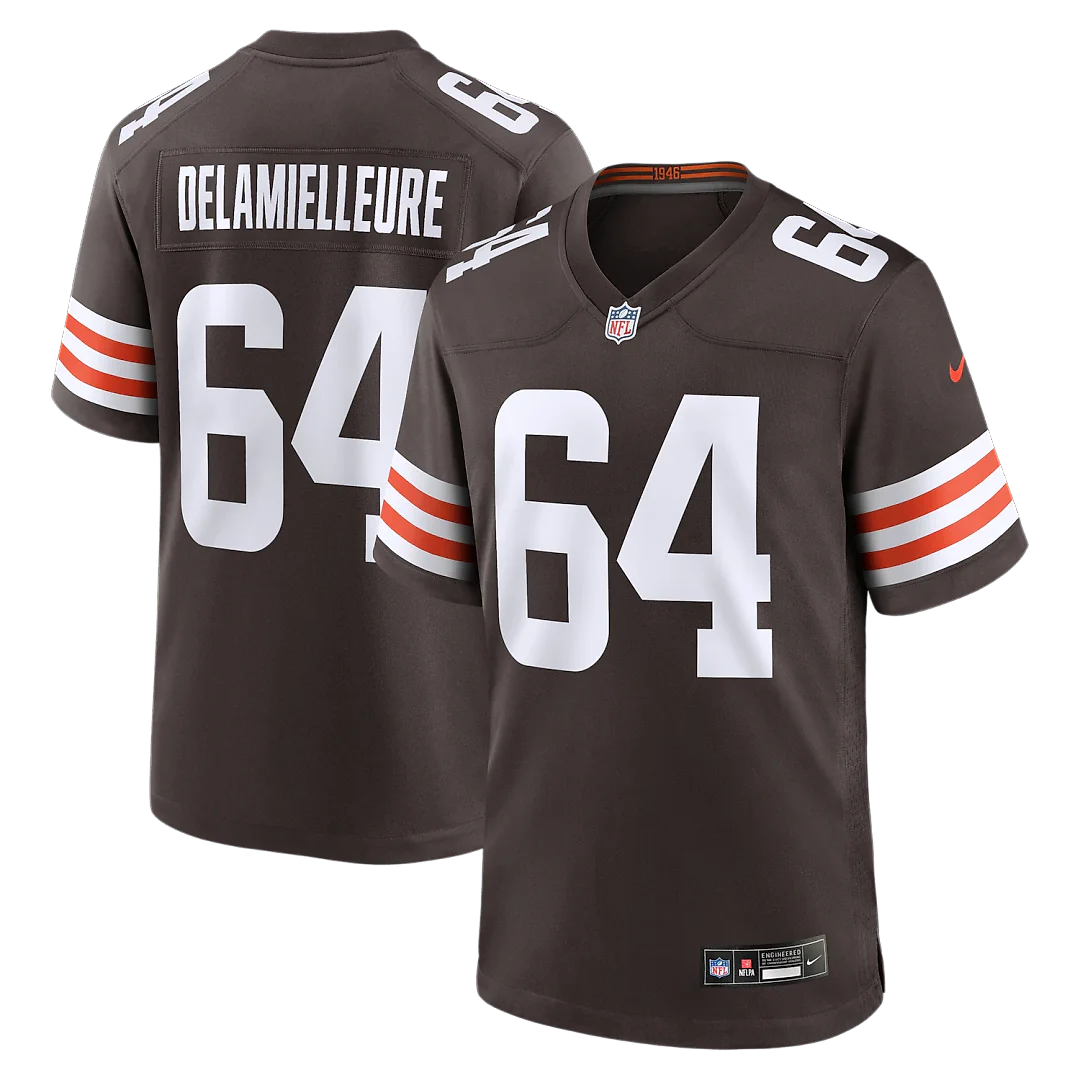 Zennovawear Joe DeLamielleure Cleveland Browns Game Retired Player Jersey - Brown