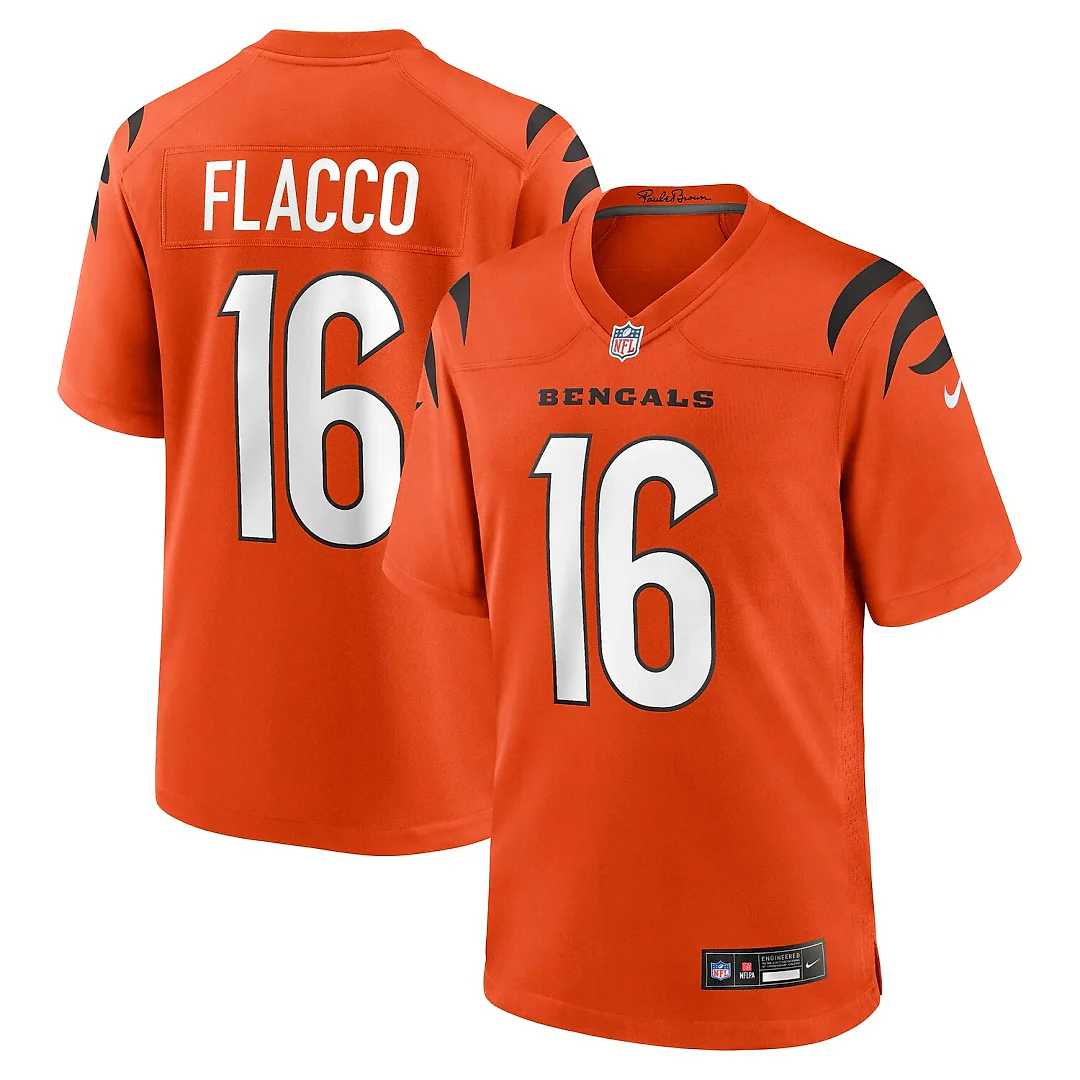 Zennovawear Joe Flacco Cincinnati Bengals Alternate Game Jersey - Orange