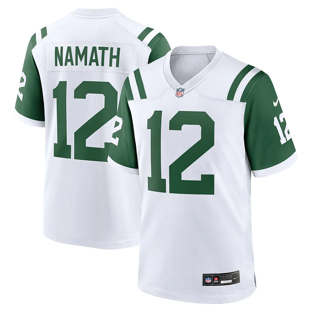 Zennovawear Joe Namath New York Jets Classic Alternate Retired Player Game Jersey - White