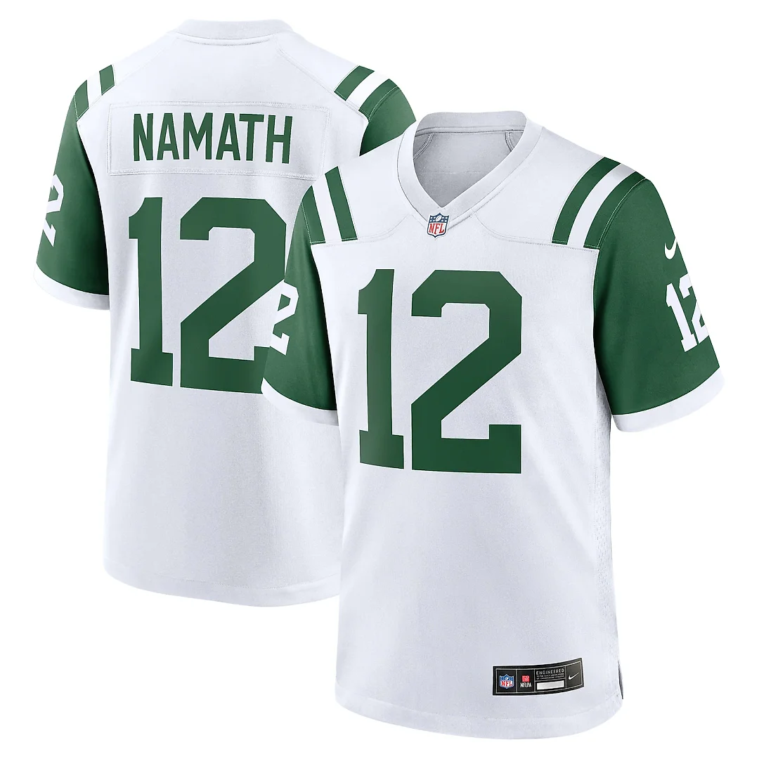 Zennovawear Joe Namath New York Jets Classic Alternate Retired Player Game Jersey - White