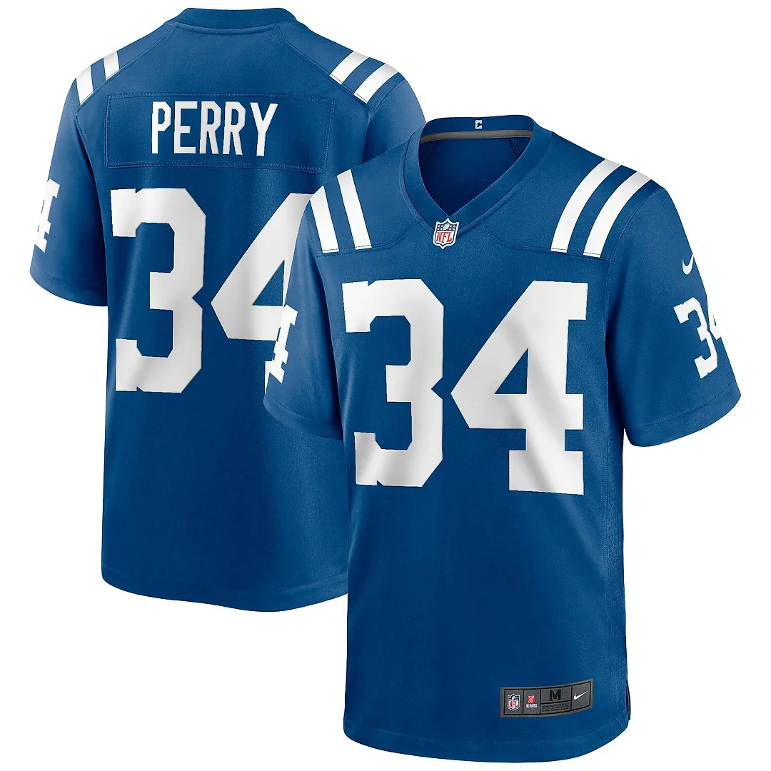 Zennovawear Joe Perry Indianapolis Colts Game Retired Player Jersey - Royal