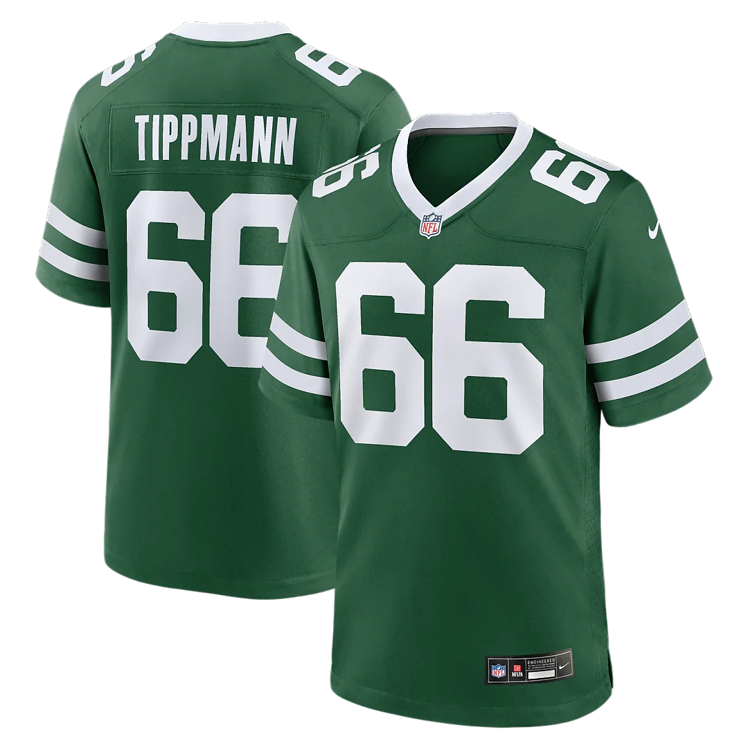 Zennovawear Joe Tippmann New York Jets Team Game Jersey - Legacy Green