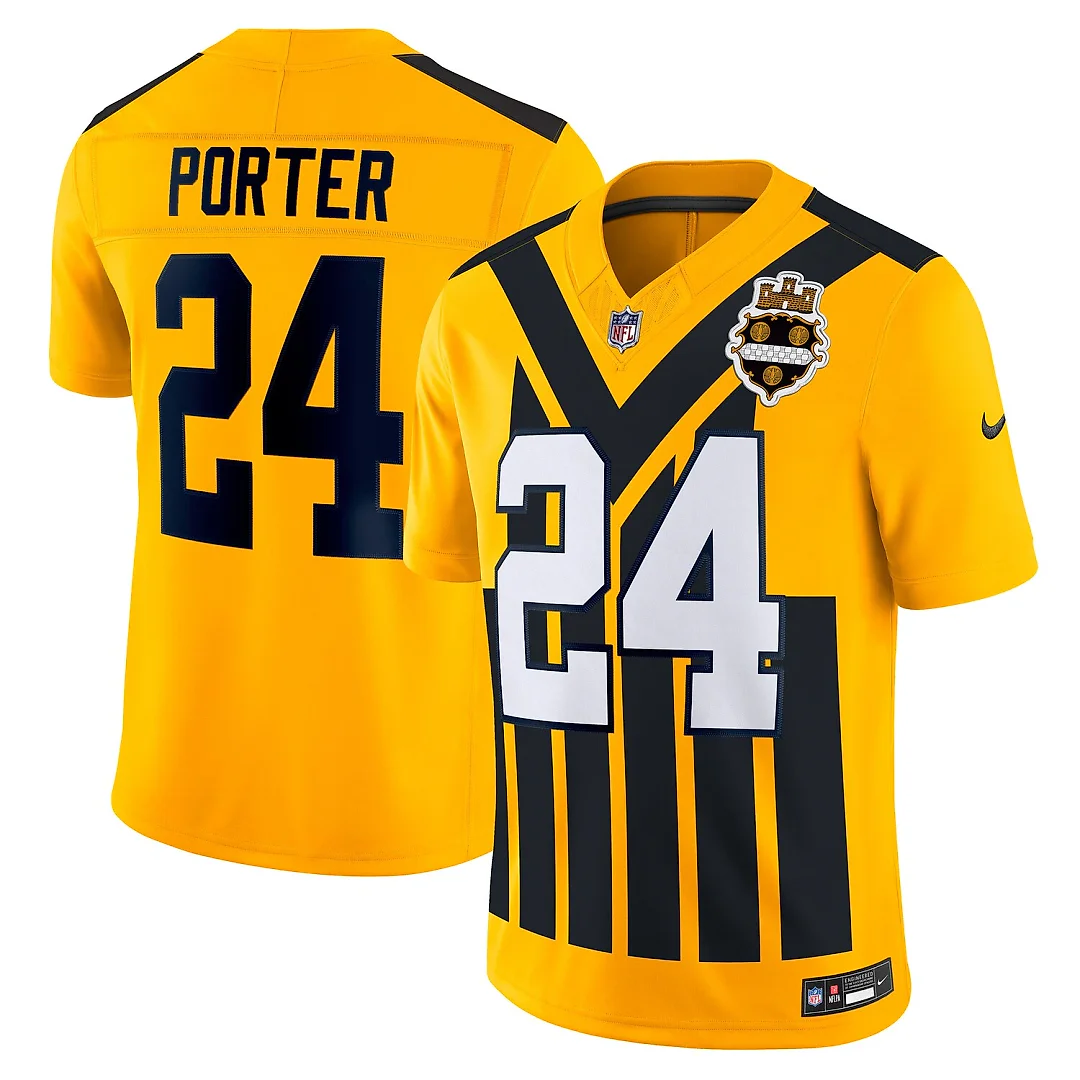 Zennovawear Joey Porter Jr. Pittsburgh Steelers Alternate 1933 Throwback Vapor FUSE. Limited Jersey - Gold