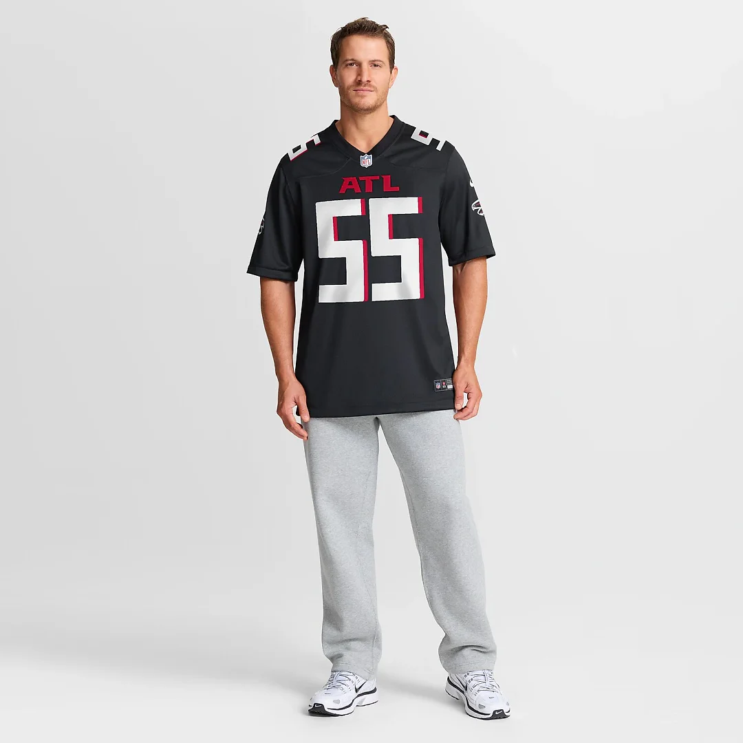 Zennovawear John Abraham Atlanta Falcons Game Retired Player Jersey - Black