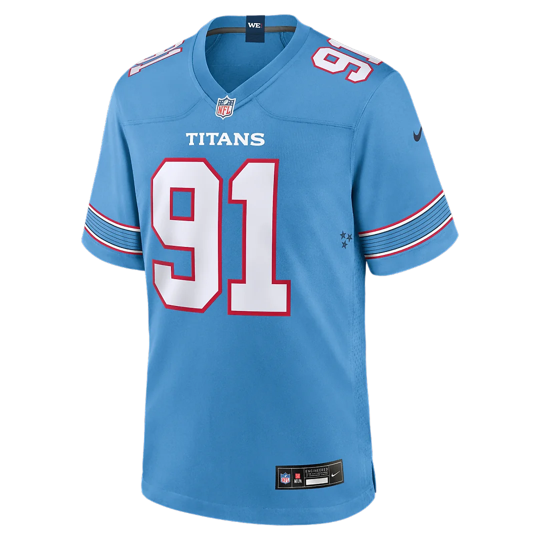 Zennovawear John Franklin-Myers Tennessee Titans Team Game Jersey - Light Blue