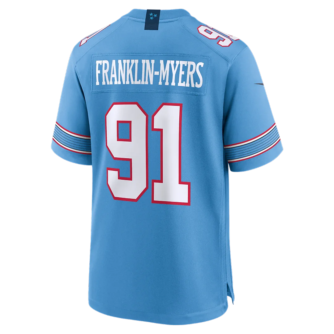 Zennovawear John Franklin-Myers Tennessee Titans Team Game Jersey - Light Blue