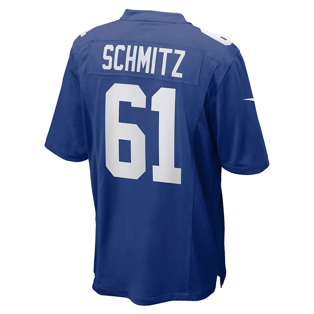 Zennovawear John Michael Schmitz New York Giants Team Game Jersey - Royal