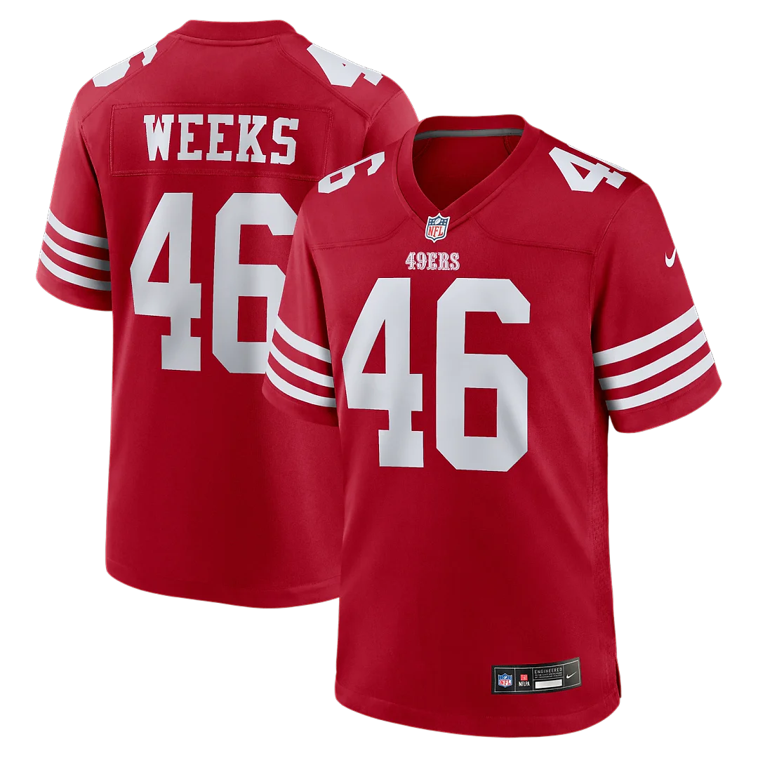 Zennovawear Jon Weeks San Francisco 49ers Team Game Jersey - Scarlet